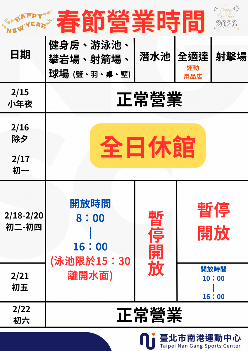 115春節營業時間